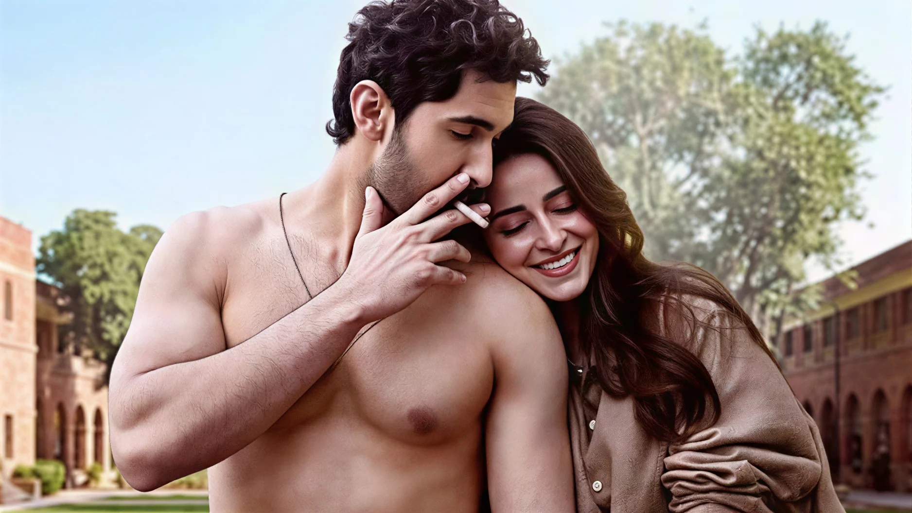 Ananya Panday and Lakshya in a romantic pose from Chand Mera Dil title track