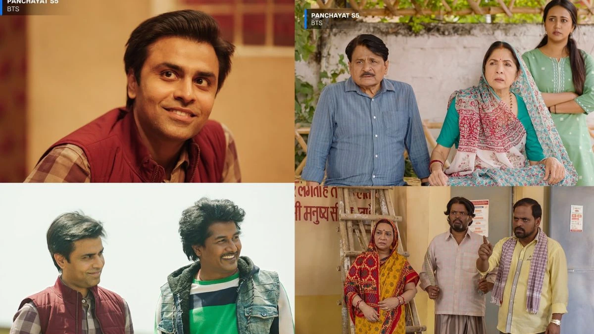 Jitendra Kumar and Neena Gupta on the sets of Panchayat Season 5