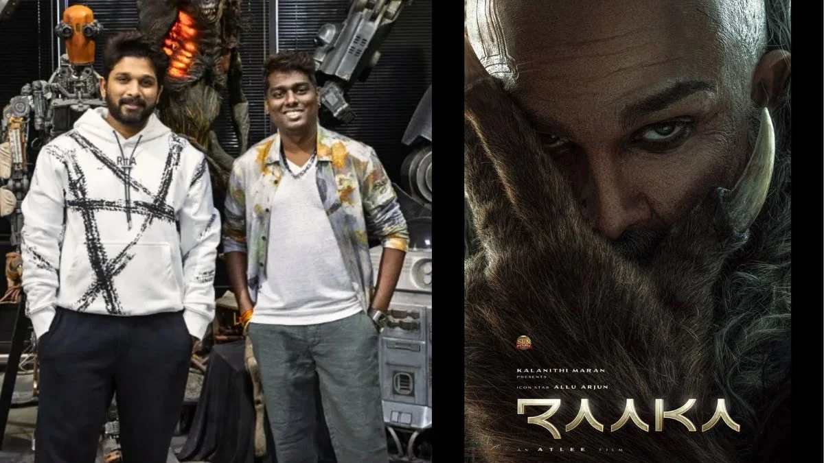 Allu Arjun in a bald and fierce look for Atlee's movie Raaka title poster