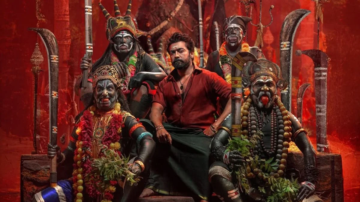 Suriya in a powerful look from his upcoming movie Karuppu directed by RJ Balaji