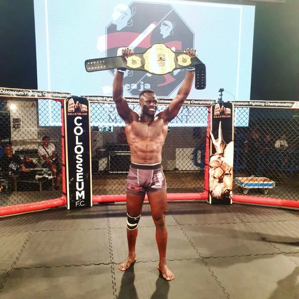 Kevin Kunta, the celebrity bodyguard of Ram Charan and professional MMA fighter, including his age, height, wife, net worth and MMA record.