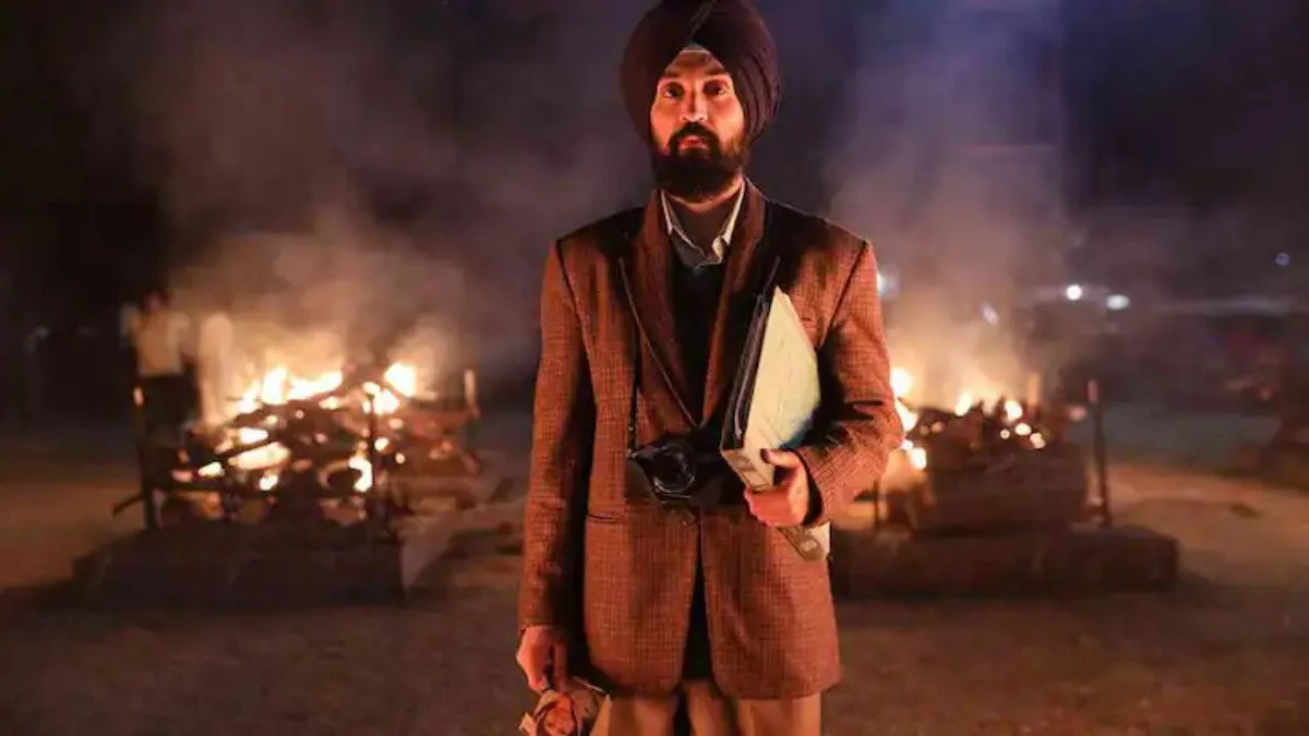 Diljit Dosanjh intense look as human rights activist Jaswant Singh Khalra in Satluj movie still