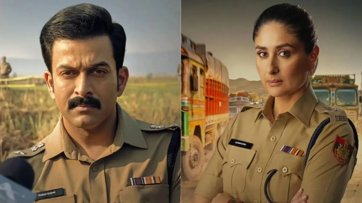 Kareena Kapoor Khan in police uniform as DCP Ajooni Kohli in the official solo character poster of Meghna Gulzar movie Daayra.